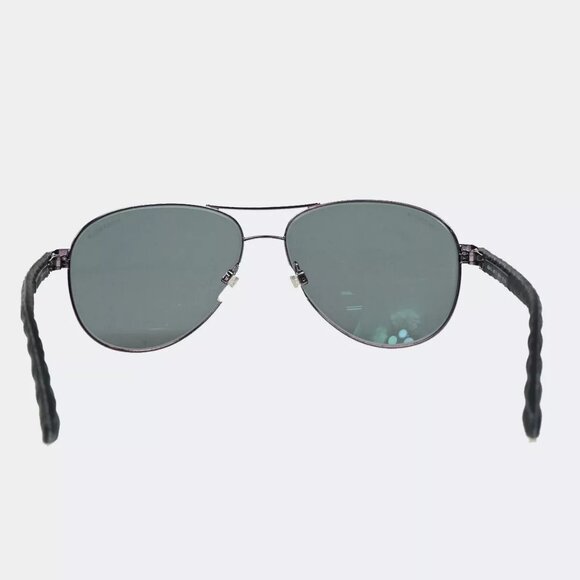 CHANEL CC Matelasse Sunglasses Eye Wear Metal Leather BK Purple main image 11